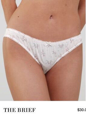 Cou Cou Intimates Cotton Voile Brief. French Blossom size XXL